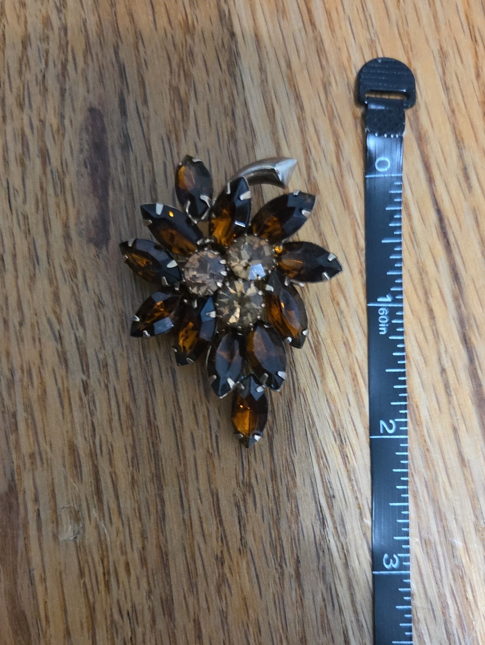Amber Crystal Brooch